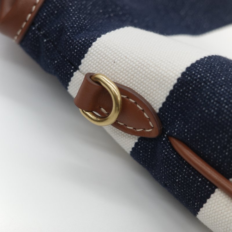 Miu Miu 繆繆 Ivy 藍白雙色 帆布 牛皮 大容量 單肩包 托特包-13