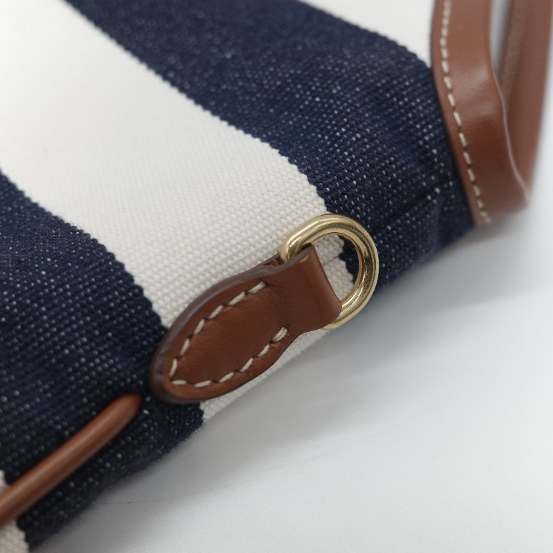 Miu Miu 繆繆 Ivy 藍白雙色 帆布 牛皮 大容量 單肩包 托特包-14