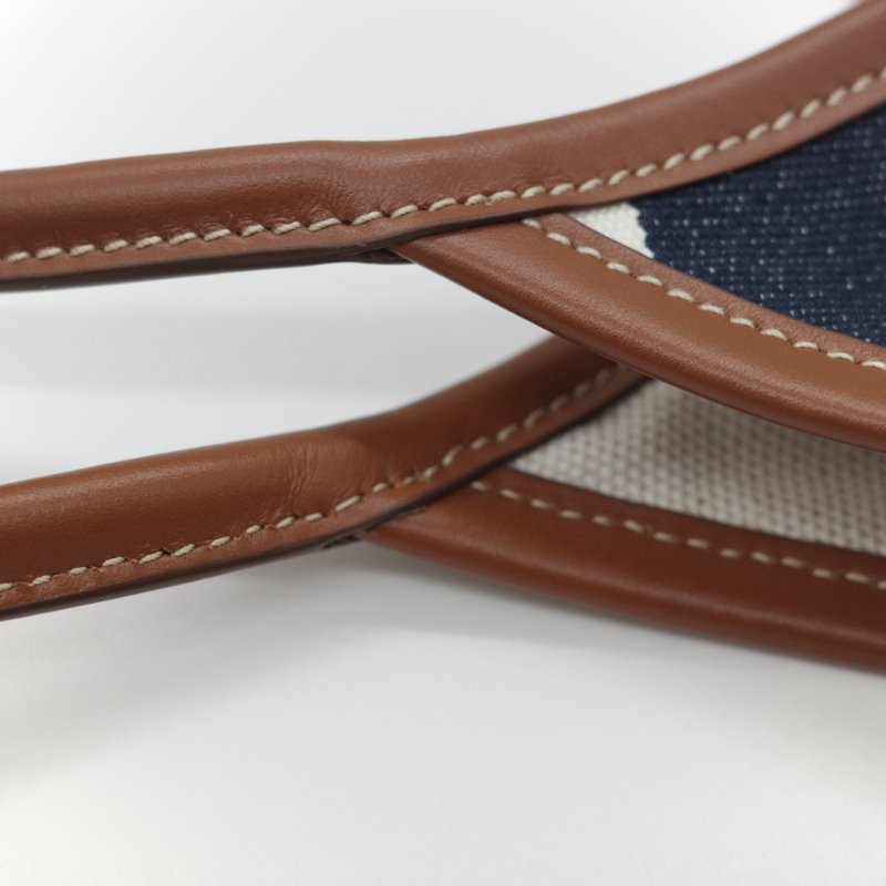 Miu Miu 繆繆 Ivy 藍白雙色 帆布 牛皮 大容量 單肩包 托特包-17