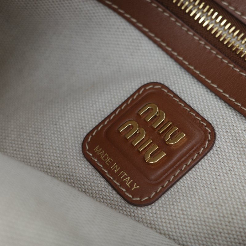 Miu Miu 繆繆 Ivy 藍白雙色 帆布 牛皮 大容量 單肩包 托特包-20