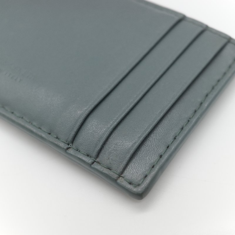 Bottega Veneta 寶緹嘉 Cassette 灰綠色 縫線編織 牛皮 卡片夾-7