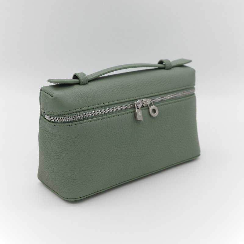 (全套全配♥️)Loro Piana Extra Pocket L19 綠色 小牛皮 手提包 斜背包 化妝包-2