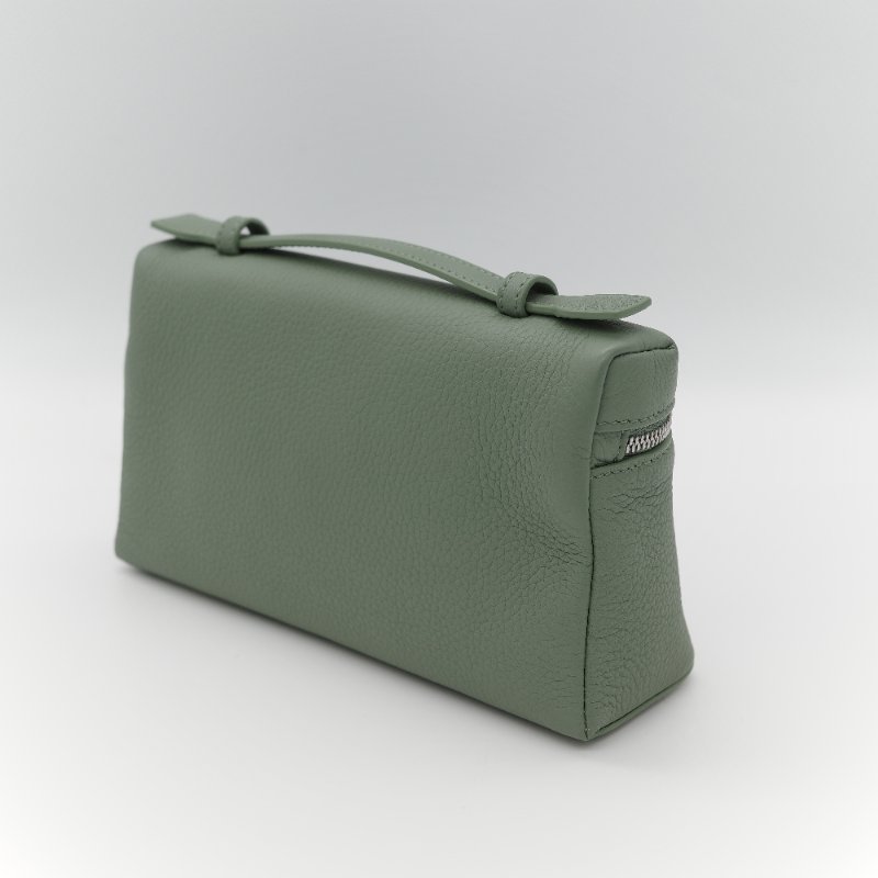 (全套全配♥️)Loro Piana Extra Pocket L19 綠色 小牛皮 手提包 斜背包 化妝包-6
