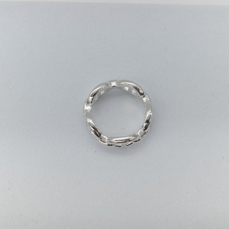 Hermès 愛馬仕 Chaîne d'ancre Enchaînée 豬鼻子 925 純銀 多環連結 戒指-2