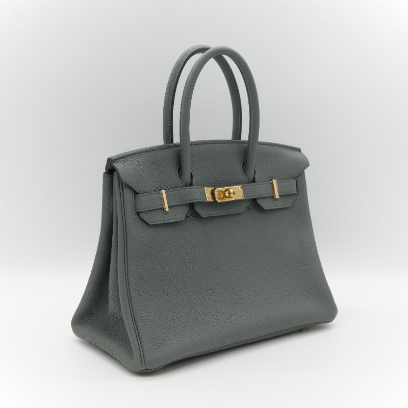 Hermès 愛馬仕 Birkin 30 杏仁綠 金釦 Togo 牛皮 手提 鉑金包 D 刻-2