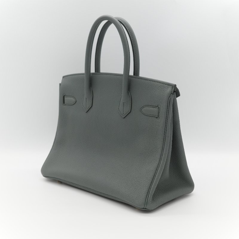 Hermès 愛馬仕 Birkin 30 杏仁綠 金釦 Togo 牛皮 手提 鉑金包 D 刻-6