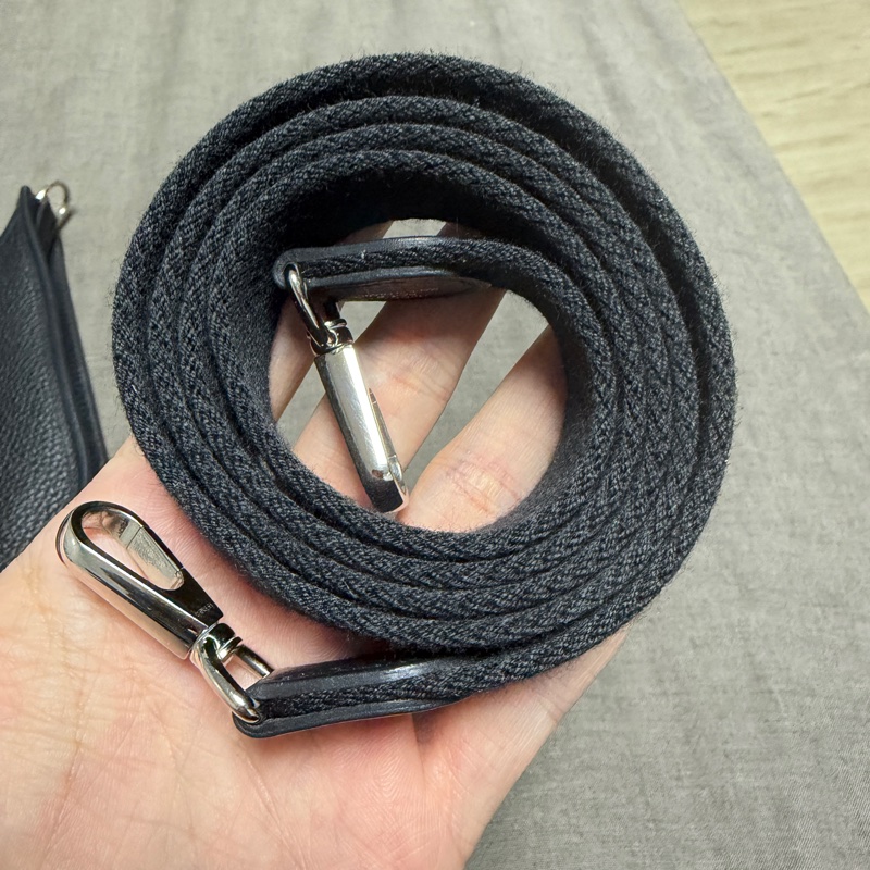 HERMES MINI EVELYNE 黑銀 全配-4