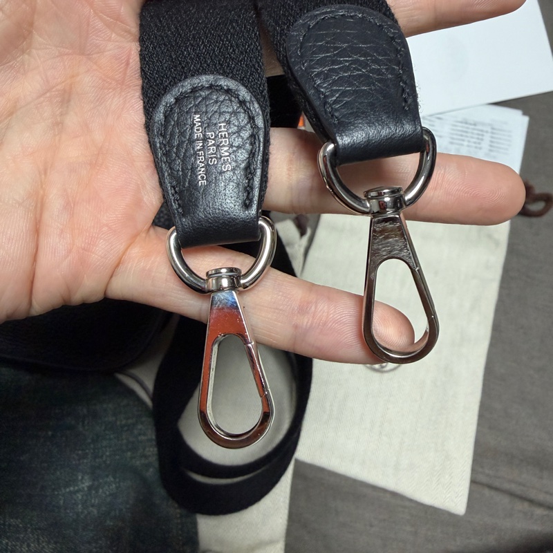HERMES MINI EVELYNE 黑銀 全配-12