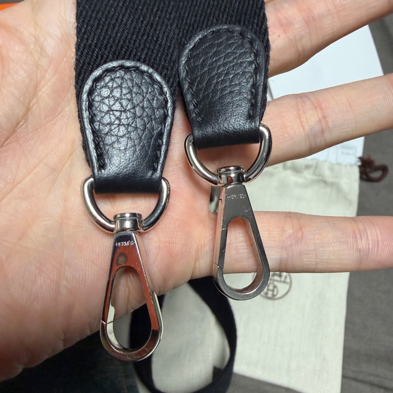 HERMES MINI EVELYNE 黑銀 全配-13