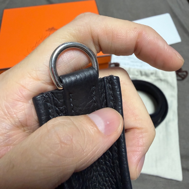 HERMES MINI EVELYNE 黑銀 全配-15