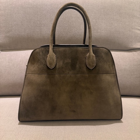 The Row Margaux 12 in Nut Brown Suede