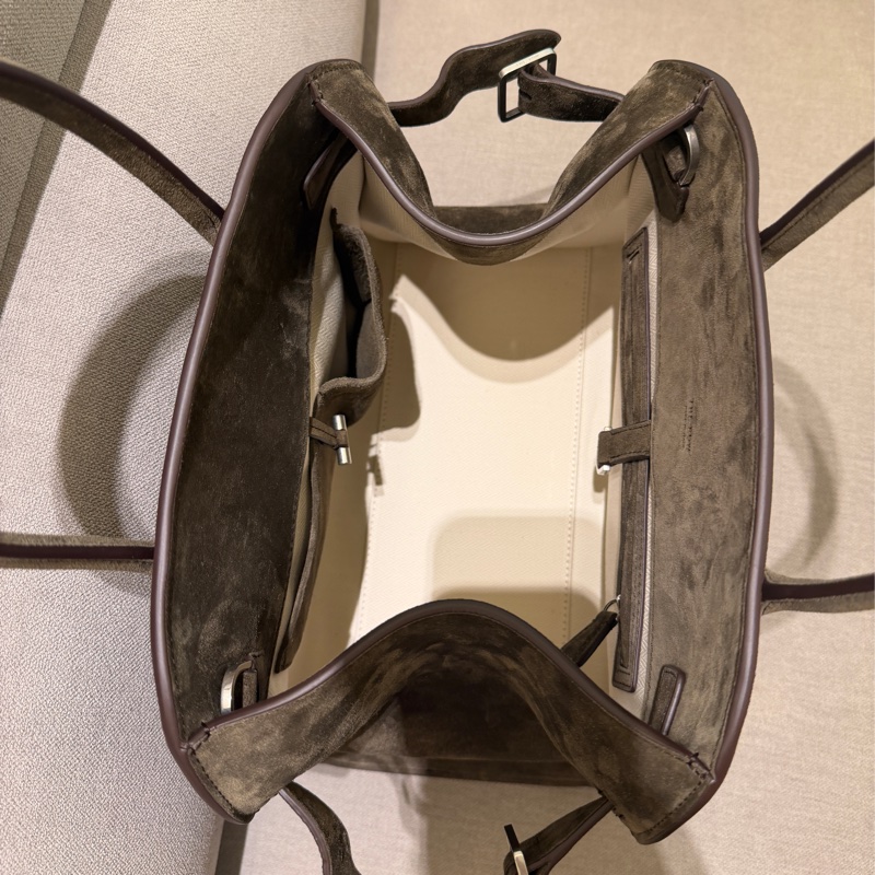 The Row Margaux 12 in Nut Brown Suede-12