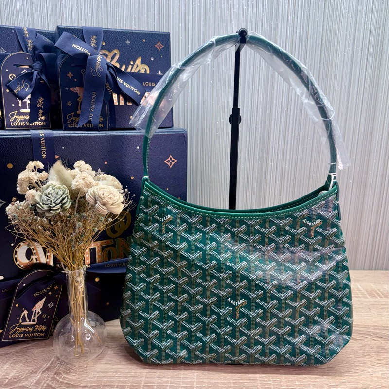 Goyard mini HOBO綠色戈雅迷你HOBO肩背手提托特包購物包-1