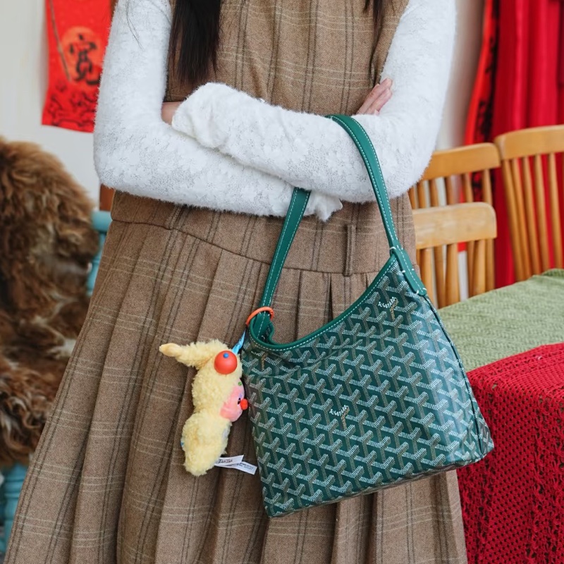 Goyard mini HOBO綠色戈雅迷你HOBO肩背手提托特包購物包-21