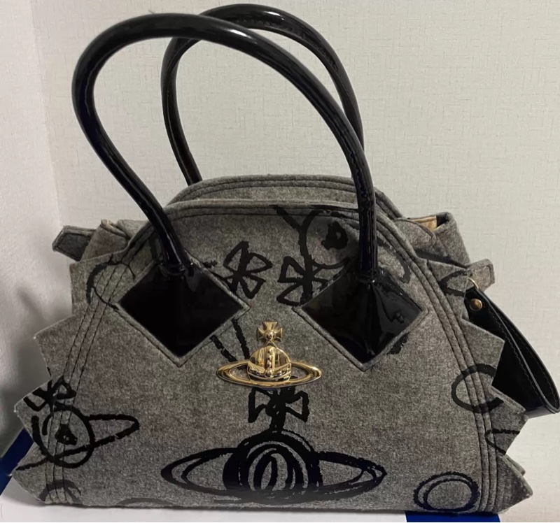 【復古反叛✨全網最低價❗️】西太后 Vintage Vivienne Westwood 正品絕版 毛氈保齡球包-3