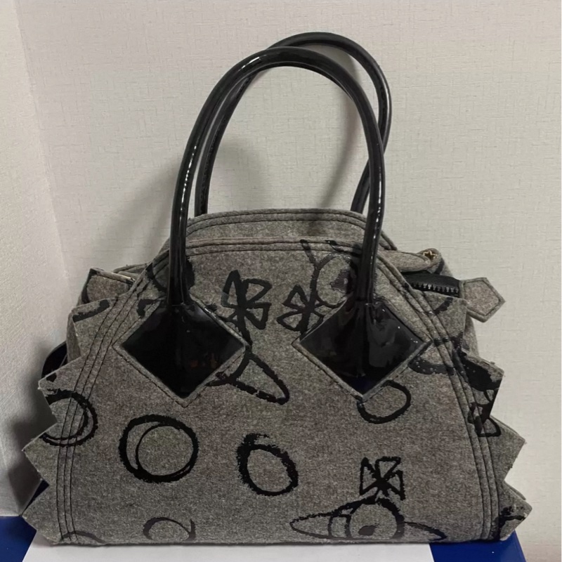 【復古反叛✨全網最低價❗️】西太后 Vintage Vivienne Westwood 正品絕版 毛氈保齡球包-4