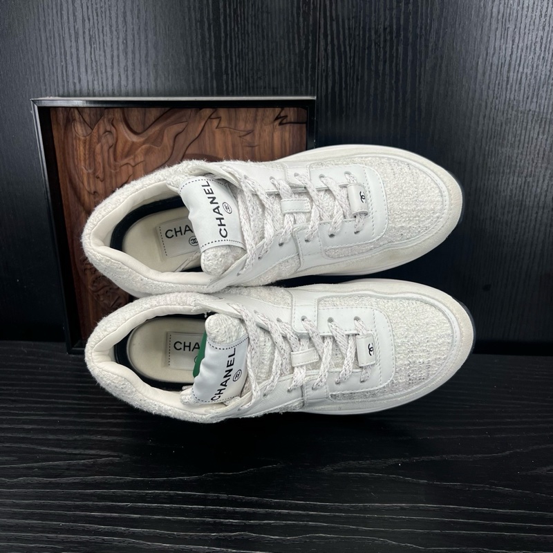 Chanel香奈兒 白麂皮運動鞋 36.5 碼-4