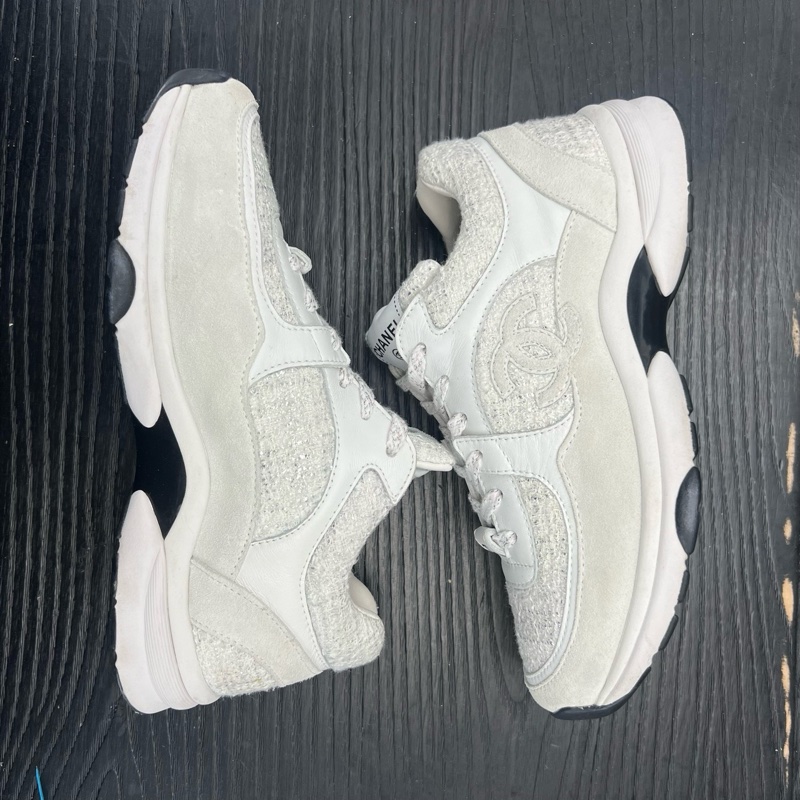 Chanel香奈兒 白麂皮運動鞋 36.5 碼-5