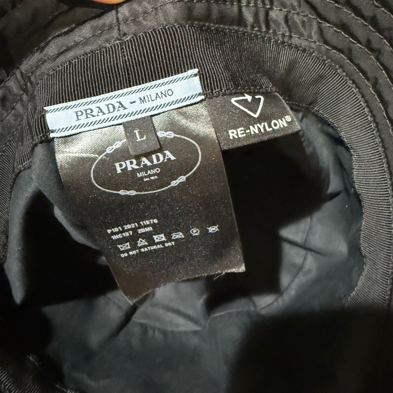 ✨近全新 prada 黑色漁夫帽L 黑色 漁夫帽 經典 Prada Milano-2