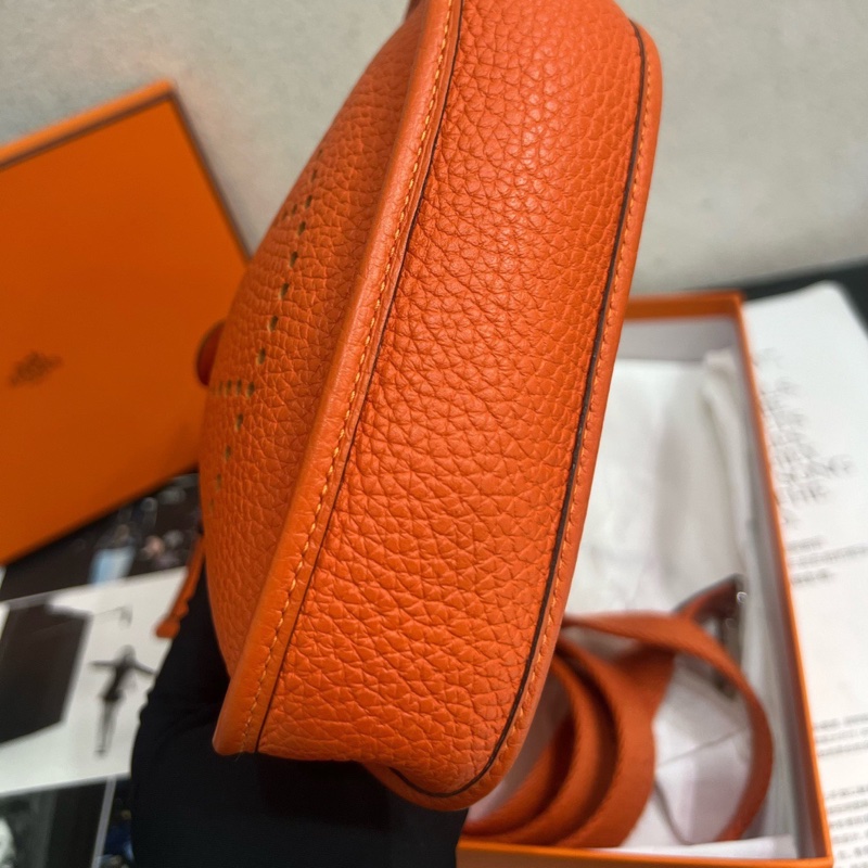 【幾乎全新❗️愛馬仕橙🧡全網最低價】HERMES愛馬仕 Evelyne Mini 伊芙琳 16 愛馬仕橙-4