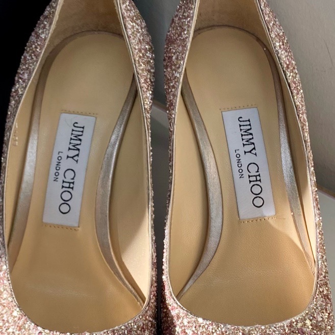 99新Jimmy Choo love系列 櫻花粉 尖頭細跟 高跟鞋 36碼-4