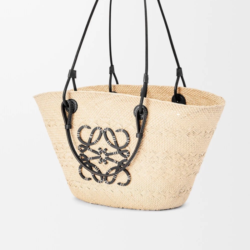 Loewe 小牛皮 Anagram 竹編包 黑色中號-2