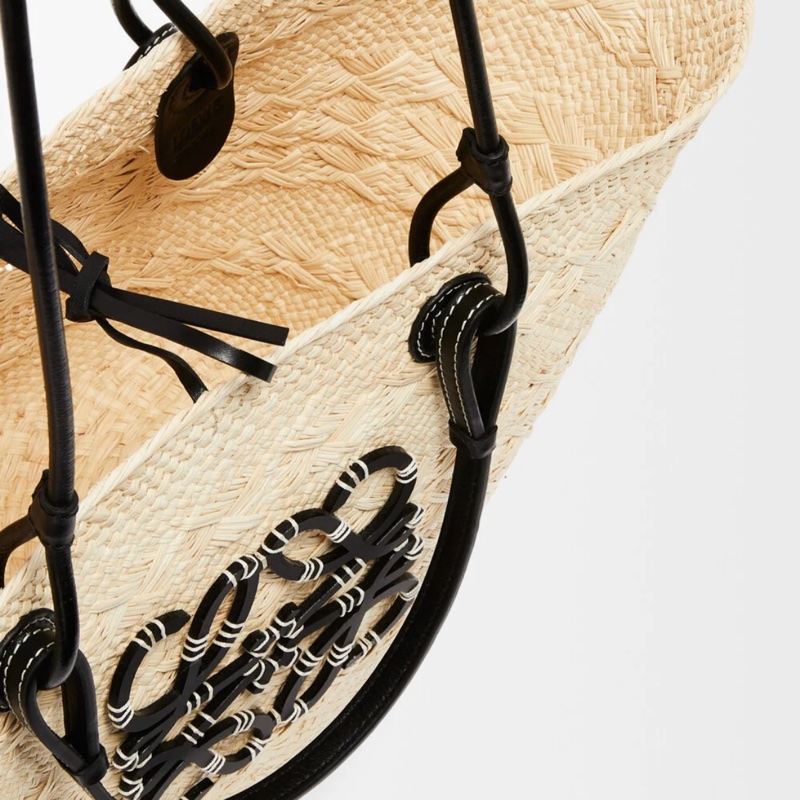 Loewe 小牛皮 Anagram 竹編包 黑色中號-3