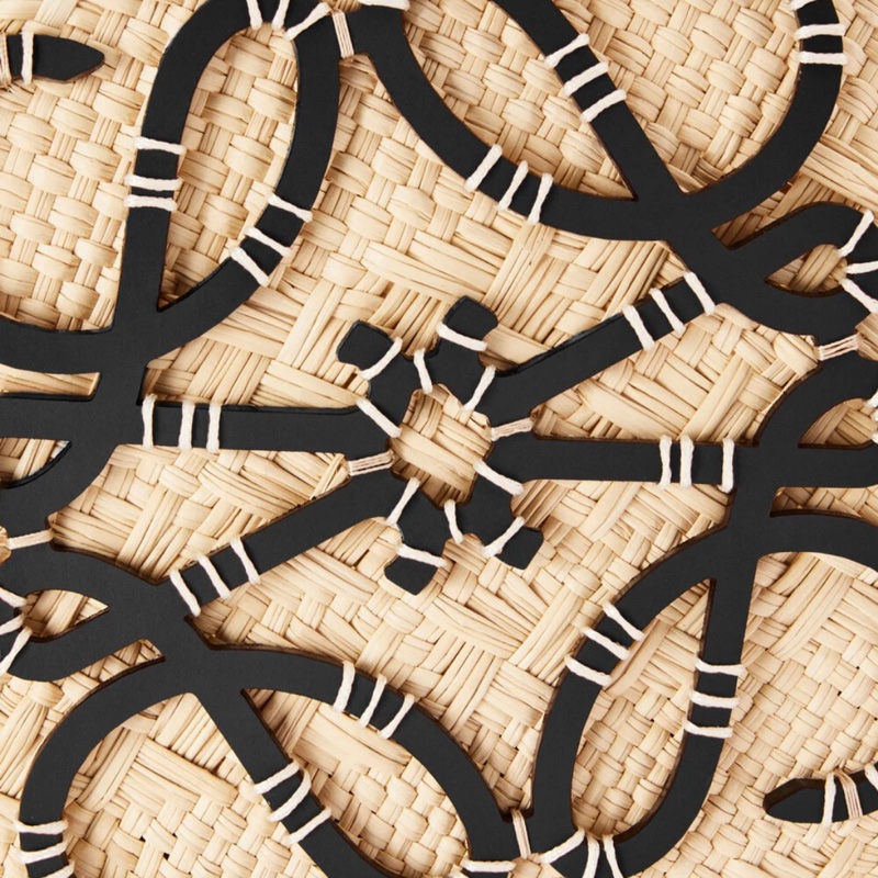 Loewe 小牛皮 Anagram 竹編包 黑色中號-5