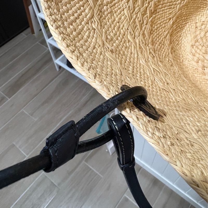 Loewe 小牛皮 Anagram 竹編包 黑色中號-7