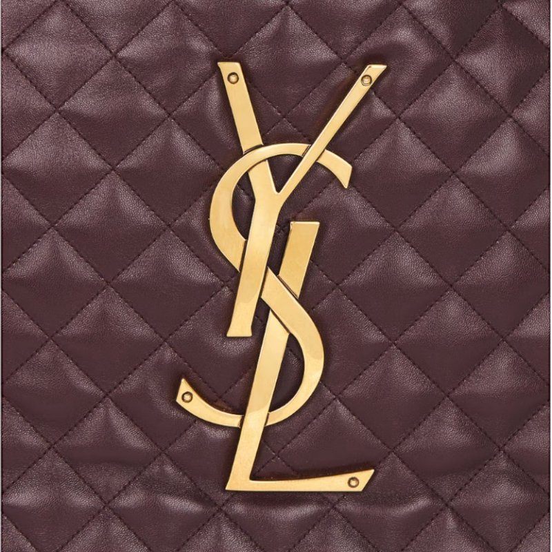 ✨2026季度全新✨Saint Laurent 698651 YSL Icare 絎縫小羊皮超大型購物包 卡本內酒紅色-10