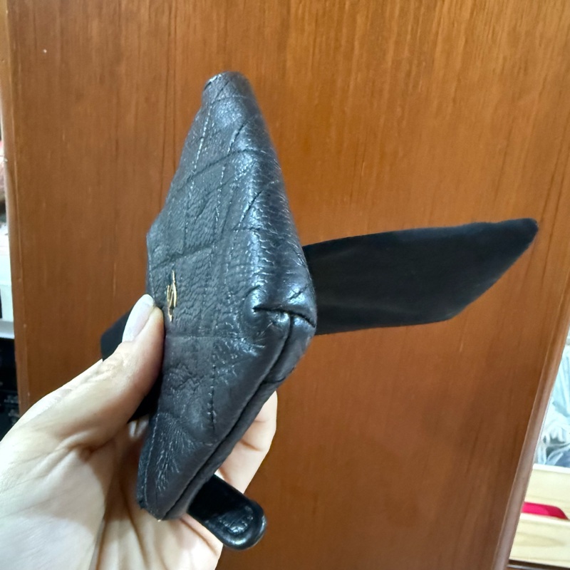 chanel 香奈兒 零錢包 黑色 一字零錢包 小廢包 黑金 附防塵袋 副廠鏈子 出清-3