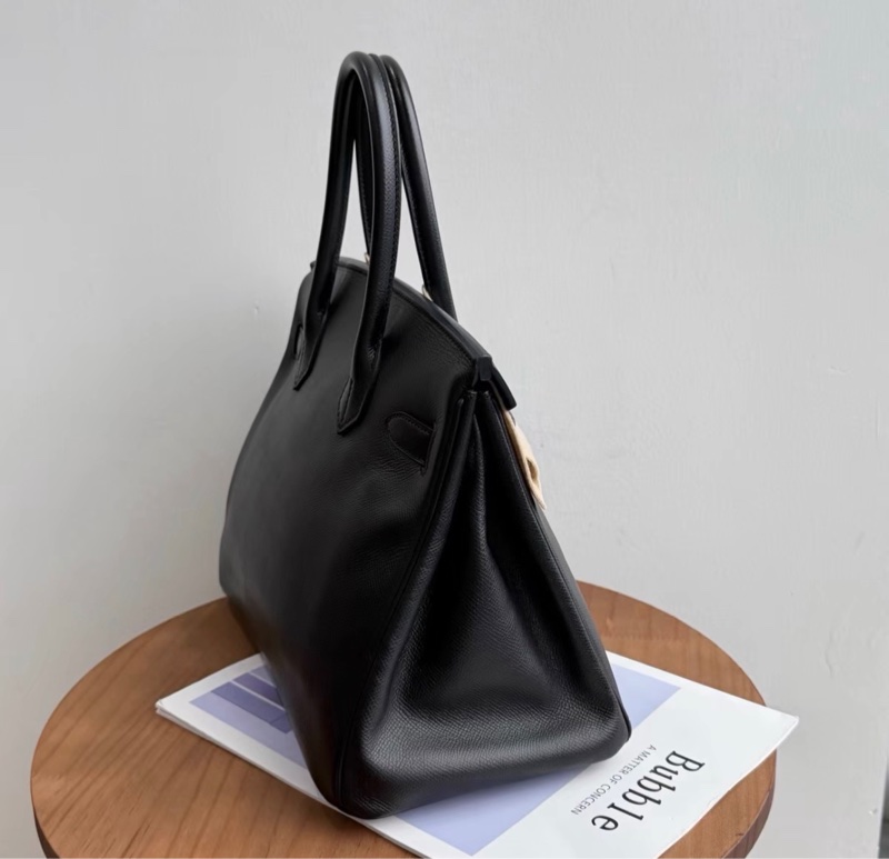 Hermes愛馬仕birkin30黑金Espom皮D刻 有鎖具 塵袋 盒子-3