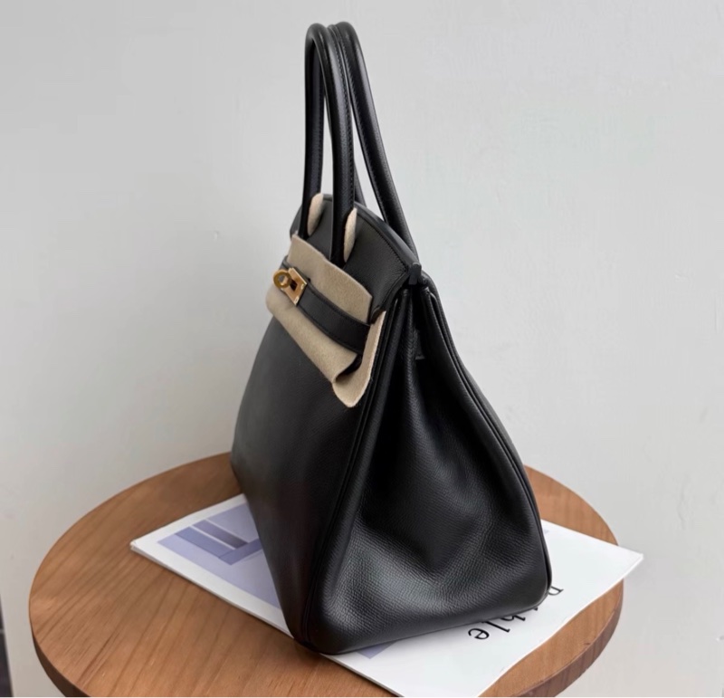 Hermes愛馬仕birkin30黑金Espom皮D刻 有鎖具 塵袋 盒子-5