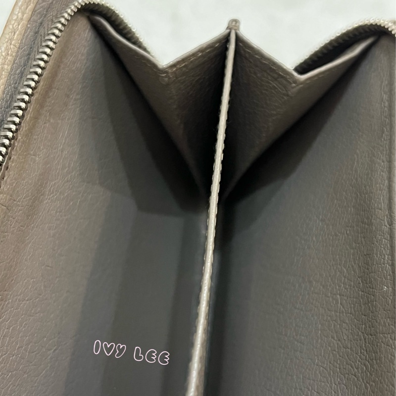 MIU MIU 雙拼色 灰棕 三折中夾 短夾 正品 二手精品-8