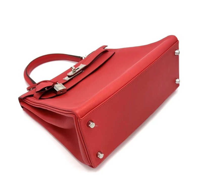 HERMES/愛馬仕番茄紅銀扣kelly 28 x刻-2