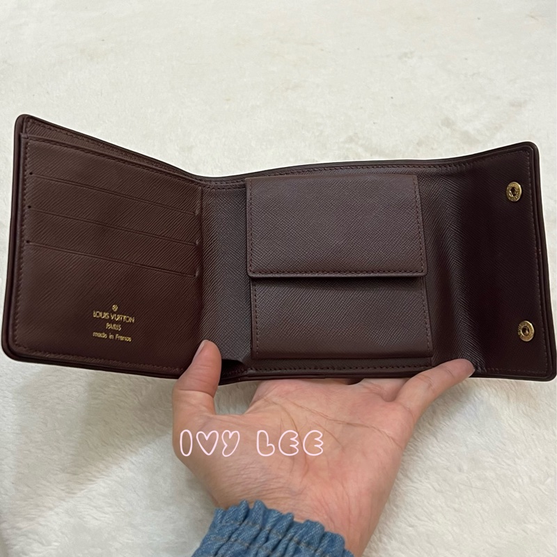 LOUIS VUITTON Monogram單寧 短夾 櫻桃紅 M92241正品 二手精品-2