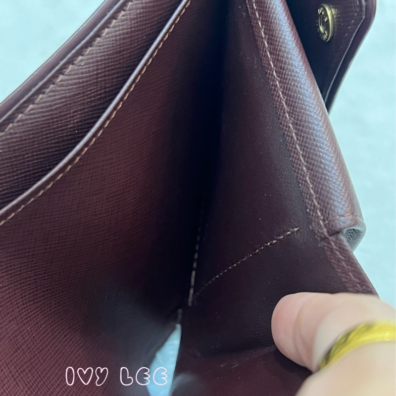LOUIS VUITTON Monogram單寧 短夾 櫻桃紅 M92241正品 二手精品-8