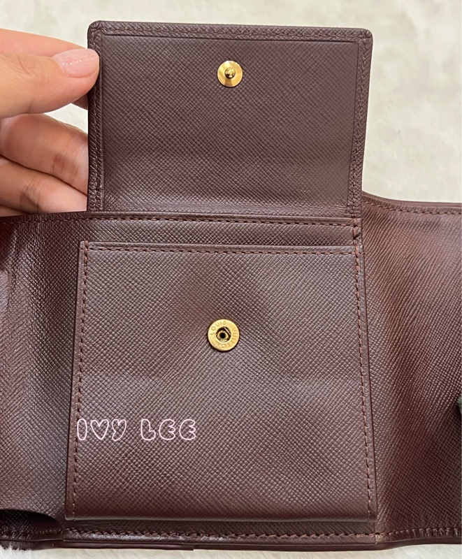 LOUIS VUITTON Monogram單寧 短夾 櫻桃紅 M92241正品 二手精品-9