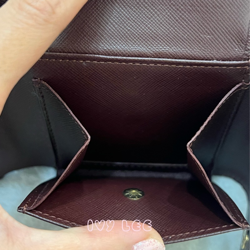 LOUIS VUITTON Monogram單寧 短夾 櫻桃紅 M92241正品 二手精品-10