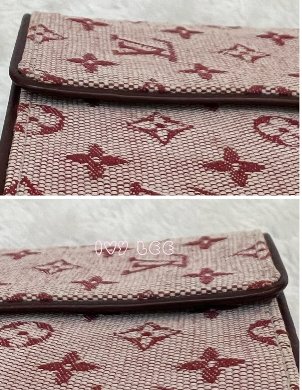 LOUIS VUITTON Monogram單寧 短夾 櫻桃紅 M92241正品 二手精品-15