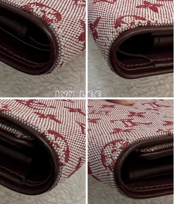 LOUIS VUITTON Monogram單寧 短夾 櫻桃紅 M92241正品 二手精品-17