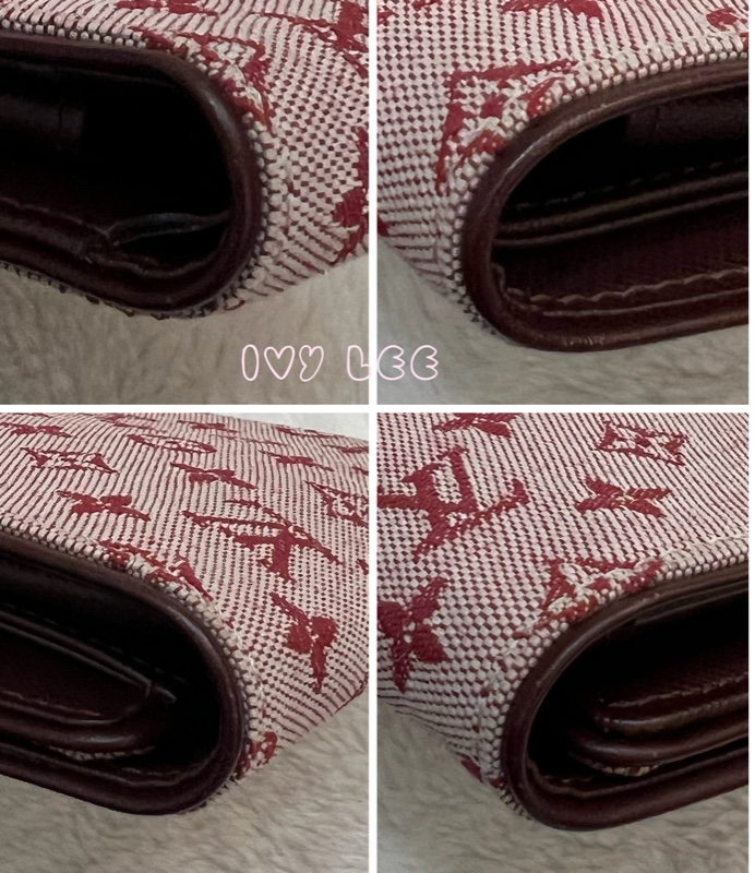 LOUIS VUITTON Monogram單寧 短夾 櫻桃紅 M92241正品 二手精品-18