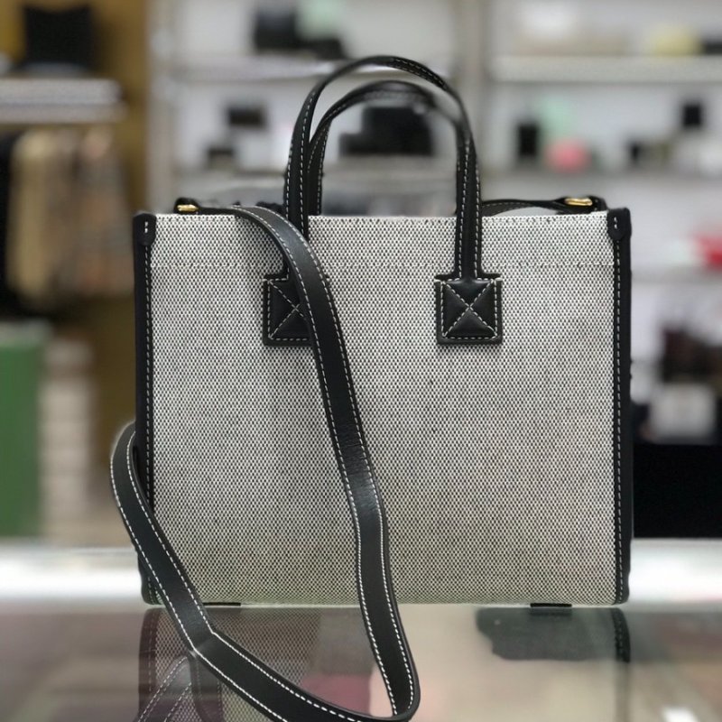 ⏰限時特賣價🌺Burberry 80441421 Freya 迷你雙色帆布拚皮芙蕾雅包 付長肩帶 黑色-5