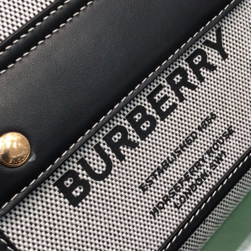 ⏰限時特賣價🌺Burberry 80441421 Freya 迷你雙色帆布拚皮芙蕾雅包 付長肩帶 黑色-8