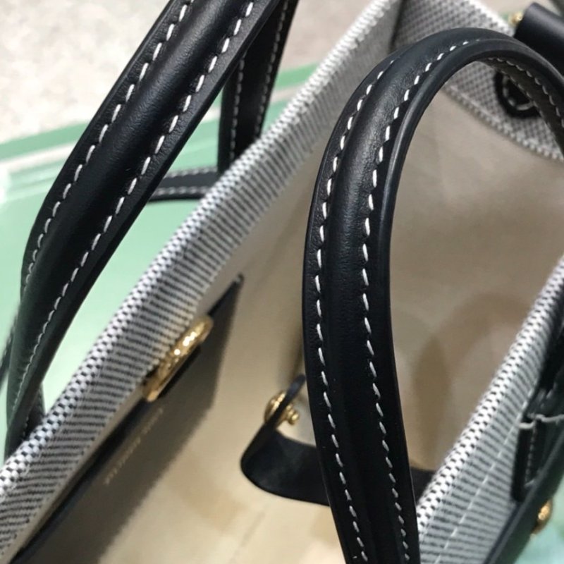 ⏰限時特賣價🌺Burberry 80441421 Freya 迷你雙色帆布拚皮芙蕾雅包 付長肩帶 黑色-9