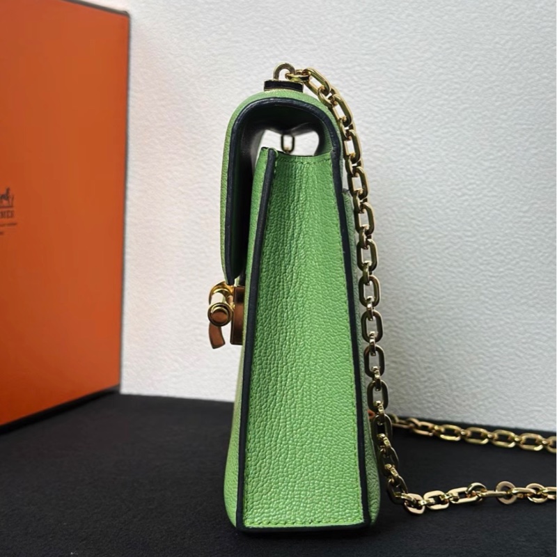 爱马仕mini Verrou 手枪包 牛油果金扣 山羊皮I-5