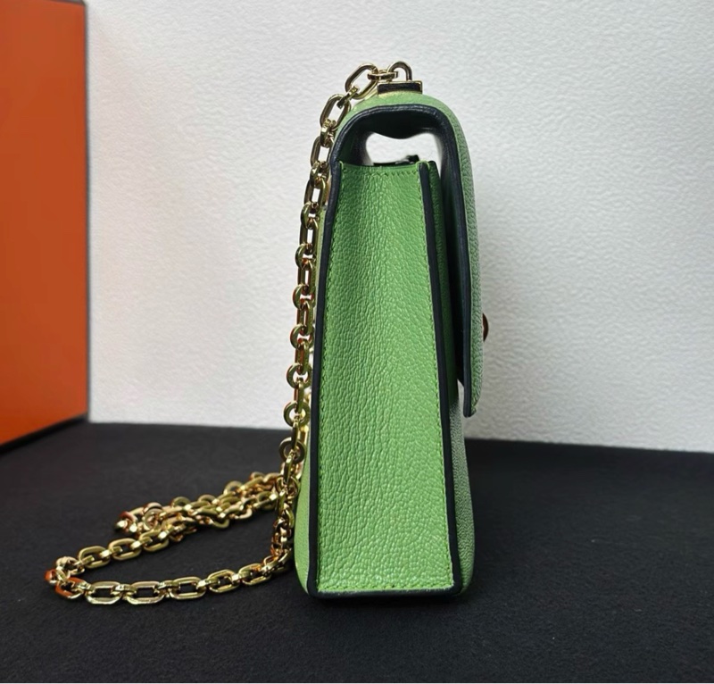 爱马仕mini Verrou 手枪包 牛油果金扣 山羊皮I-6