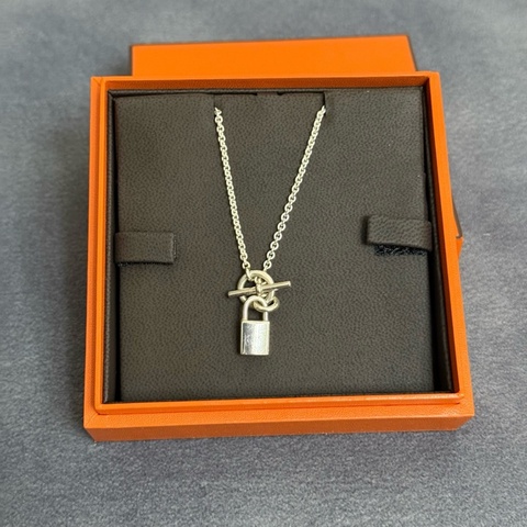 hermes愛馬仕鎖頭項鍊 925銀