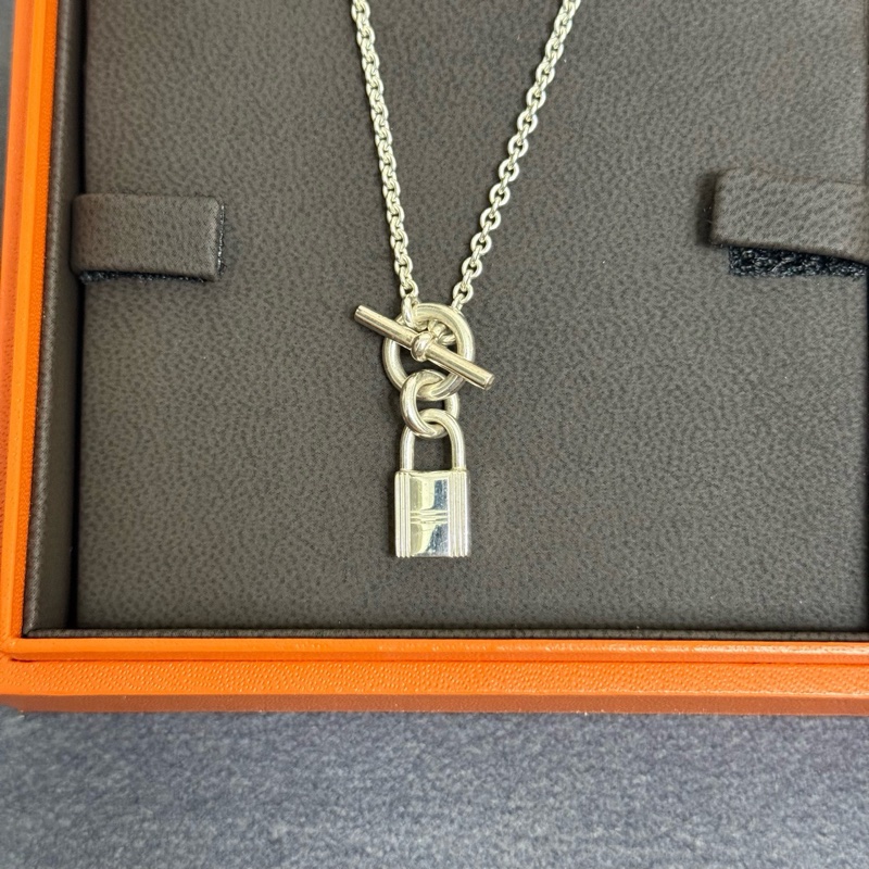 hermes愛馬仕鎖頭項鍊 925銀-2