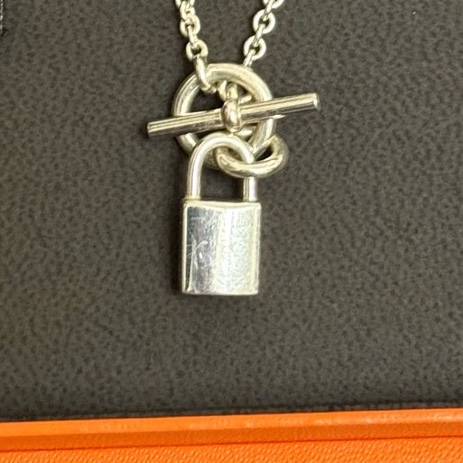 hermes愛馬仕鎖頭項鍊 925銀-5